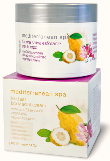 Jemný přírodní peeling s  vůní citrusů a slézu (slézová růže) - Mediterranean Spa 400 g